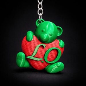 Chaveiro ursinho com inicial do Nome