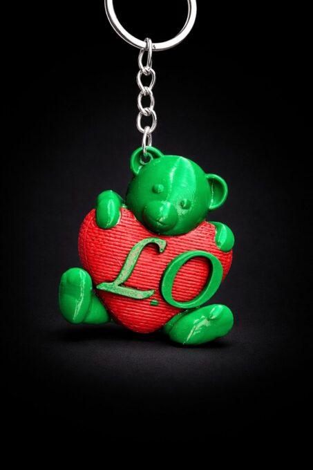 Chaveiro ursinho com inicial do Nome